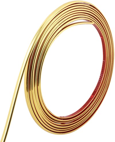 5 m Glanzend Goud Zelfklevende Afwerkingslijst, Flexibele Lijst voor Spiegel, Muur, Plafond, Vloer, Kast en Tegelrand