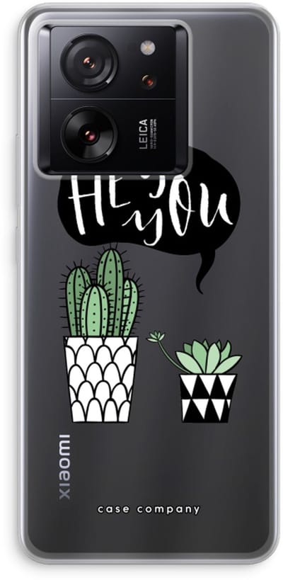 Case Company® - Hoesje geschikt voor Xiaomi 13T Pro hoesje - Hey you cactus - Soft Cover Telefoonhoesje - Bescherming aan alle Kanten en Schermrand