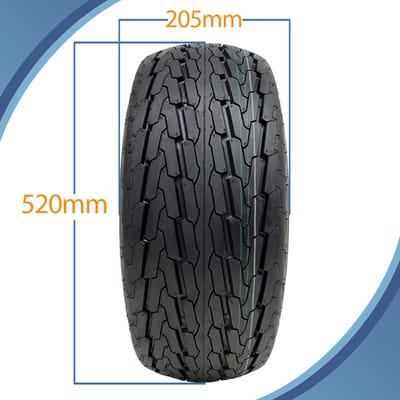 20,5x8,0-10 Achterwielset voor aanhangwagen, 4 inch wielbasis, Wanda, straatlegaal, draagvermogen 412 kg