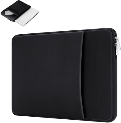 Laptophoes Zwart 15 6 inch - Laptophoes - Laptoptas - Laptop Sleeve - Laptop Case - Laptop Cover - Laptop Hoes Neopreen - Laptophoes 15 inch - Laptop tas 15/15,6 inch - Schokbestendig - Krasbestendig - met ritssluiting - voor dames / heren - Zwart