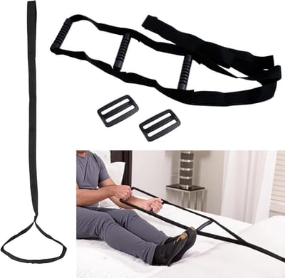 2 Stuks Bedladderhulp Met 3 Handvatten En Zwarte Been- En Voetlifter, Bedladderhulpmiddel Geschikt Voor Ouderen, Zwangere Vrouwen, Mensen Met Een Beperking En Gewonde Personen