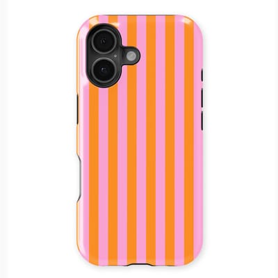 DripCase Gestreept Hoesje geschikt voor iPhone 16 | Backcover met Mag | Stripes Motief | Trendy Case geschikt voor iPhone 16 met Strepen Bubble Beam