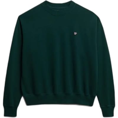 Superdry Essential Heritage Crew Sweater Relaxed Pasvorm Green Grootte: 36