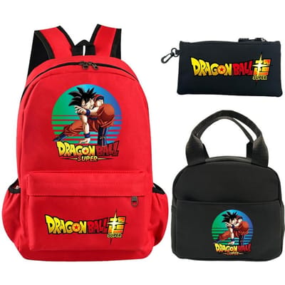 3 stuks/set rugzak Dragon Ball bedrukte boekentas met lunchtas etui tiener kinderen meisje jongen schooltas rugzak