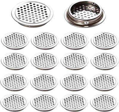 20x Ronde Ventilatieroosters RVS - Ø53mm Ventilatieopening Kast met Zeef