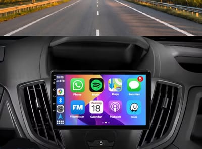 Autoradio 4/64 met Carplay en Android auto | Geschikt voor Ford Transit Custom Tourneo 2014-2019 | Radio scherm met Navigatie | 2014 2015 2016 2017 2018 2019 | MK 8 mk8 L2 H2