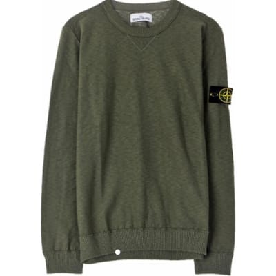 Stone Island Logo Ronde Hals Slim Fit Gebreide Trui Heren trui Groen 7215531B0-V0058 XL black
