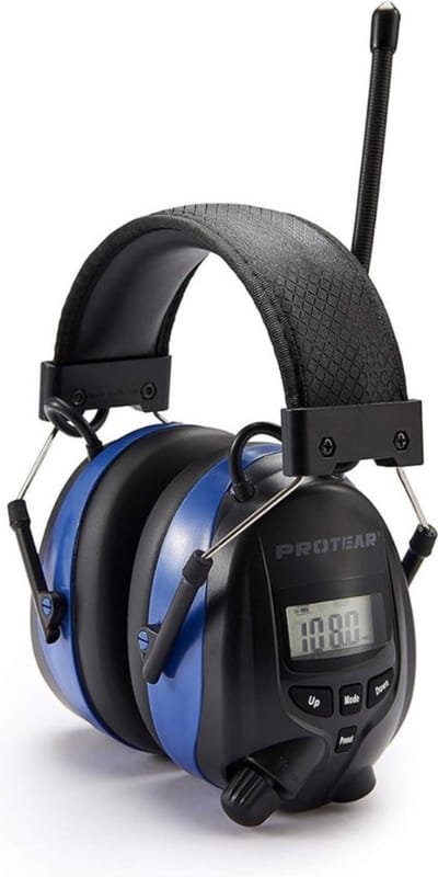 Luxe Oorkappen – Met Radio – Oorbescherming Met Bluetooth – Gehoorbescherming – FM/AM Radio – Geluidsisolatie – Zwart/Blauw