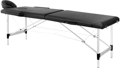 Balance Opklapbare Massagetafel Aluminium 2-Delig Zwart – Lichtgewicht – Verstelbaar – Inclusief Draagtas