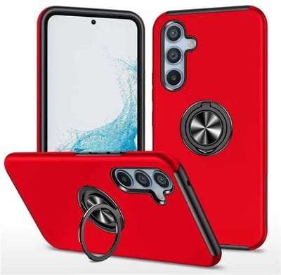 Telefoonhoesje Met Vingerring & Magneet voor Telefoohouders - Hoesje Geschikt voor: Samsung Galaxy A16 - Rood