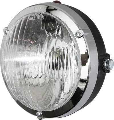Optique phare avant rond 125mm noir et chromé pour mobylette Peugeot 103 Neuf