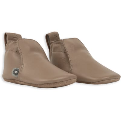 Lodger Stepper - Baby Slofjes Leer - Bruin - Maat 17 - 10,5cm - Eerste Loopschoentjes Binnen - Echt Leer