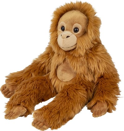 Nature Planet Orang Utan Aap - bruin/rood - 45 cm - pluche dieren knuffels - Apen