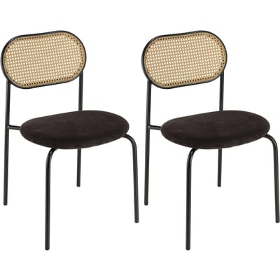 Set van 2 eetkamerstoelen Lea halve rugleuning | Macabane