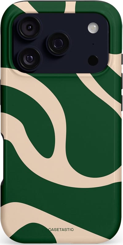Casetastic hoesje geschikt voor Apple iPhone 17 Pro - MagSafe - Dubbellaagse bescherming - Groen Bos en Zand Duinen - Fashion Case - Donkergroen Zand