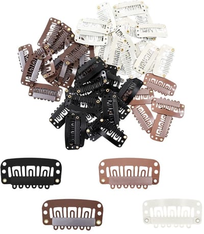 Dailygoods- Haarextensies 60 Stuks - U-vormige Clips - Roestvrij Staal - Multifunctionele Pruikaccessoires - Zacht Rubber - Veilig Doe-Het-Zelf - Pruikclips