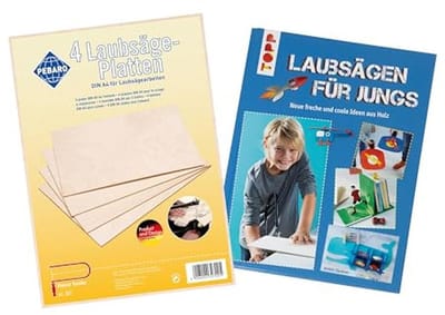 Figuurzaagplaten en Zaagboek - 4 Berkenmultiplex A4 Bladen voor Creatief Zagen