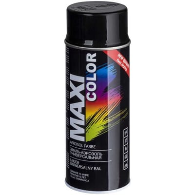 Vernis Spray Acrylique Noir Brillant Ral9005 400Ml Maxi Color Motip