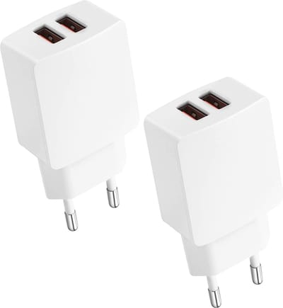 Gecertificeerde Dubbele USB Stekker met 2 USB Poorten - 2.1A Snellader - Thuislader Dual USB Poort Quick Charge - Voor GSM, Smartphone - Stekker - USB Adapter - Duo USB Oplader