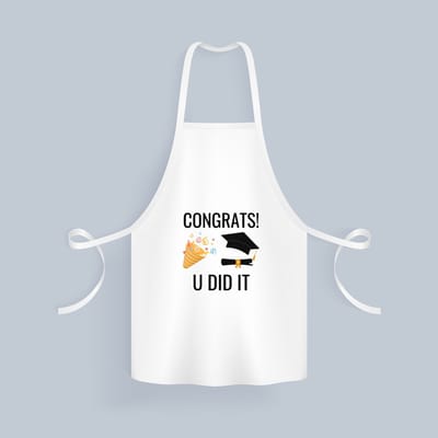 Akyol - congrats you did it Keukenschort - Geslaagd - studenten - cadeau - geslaagd - student - gefeliciteerd - 82 bij 71 cm