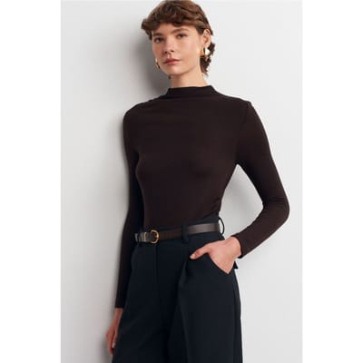 Geribbelde Slim-Fit Halve Colblouse