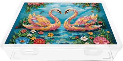 Adorzy Diamond Painting Opbergbox Zwanen – Opbergdoos - Opbergen - Diamond Painting Volwassenen – Diamond Painting Volledig Pakket