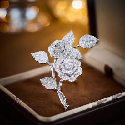 Dames Licht Luxe Design Elegant En Modieus Micro Ingezette Zirkonia Roos Broche Veelzijdige En Niche Design Broche brown