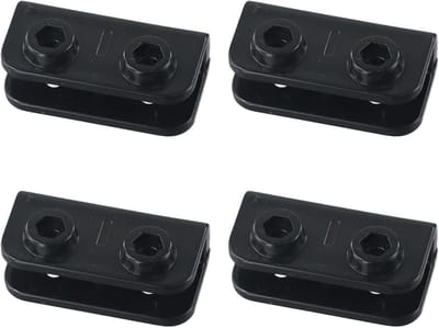 Rechthoekige Beugel - Verbindingsstuk - Tent Reparatie - 2-weg Verbinding - 10x6x3 cm - Zwart