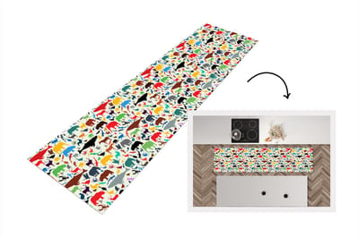 Keukenloper - Loper keuken - Regenboog - Dieren - Patronen - Kinderen - 200x50 cm - Keukenloper vinyl