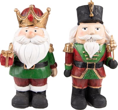 Clayre & Eef Beeld Notenkraker 21 cm Rood Groen Kunststof