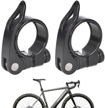 Zadelpenklem 2 stuks | Aluminium Snelsluiting Zadelclip voor Fiets | 31,8 mm Zadelbuiskraag