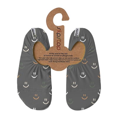 Slipstop antislip waterschoen Smiley grey - Maat L 30-32
