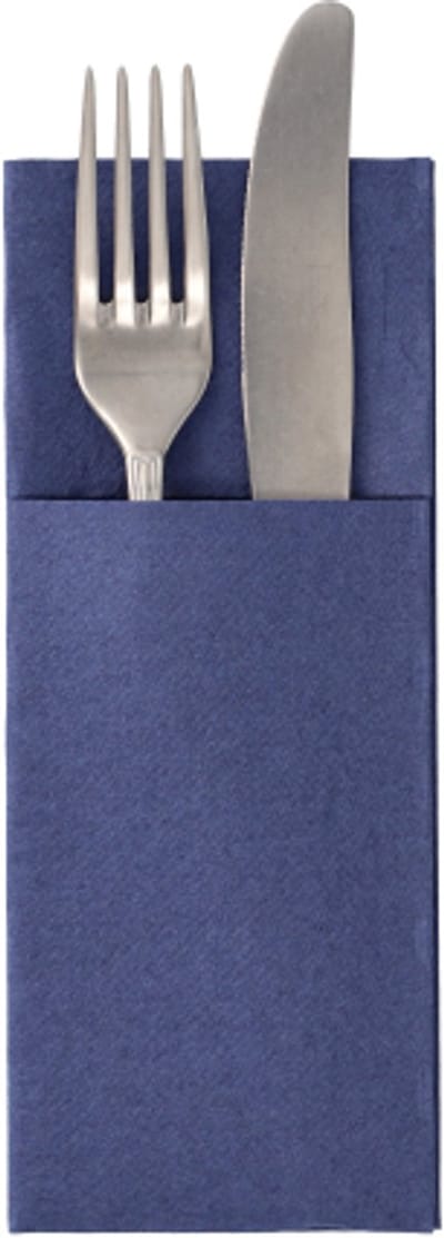 50 Servetten ROYAL Collection 40 cm x 30 cm donkerblauw met bestekvouw
