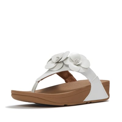 Fitflop Sandalen Lulu Bloem Teen-Post wit