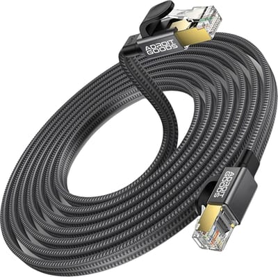 AdroitGoods Internetkabel Cat 8 - Netwerk/Ethernet kabel - F/FTP - 40Gbps 2000Mhz SFTP RJ45 Flat Netwerkkabel - Afgeschermd - 1 Meter