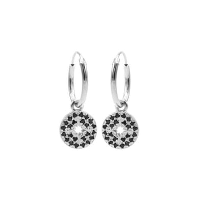 Karma oorring symbool zirkonia disc morning star zilver M2955B