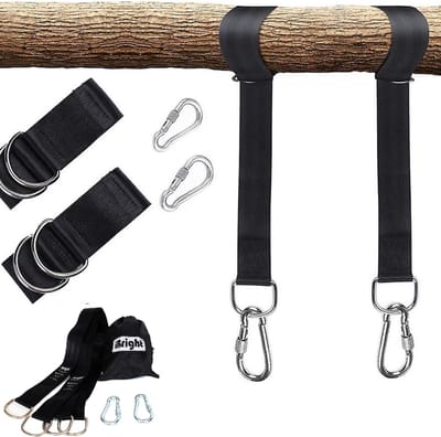 iBright Ophangsysteem Hangmat, Hangstoel / Schommel - Bevestigingsset Inclusief Haken - Karabijnhaak - Hangmat Standaard -Schommelophangset - Hangmat Ophangsysteem -150cm - Tot 1000kg