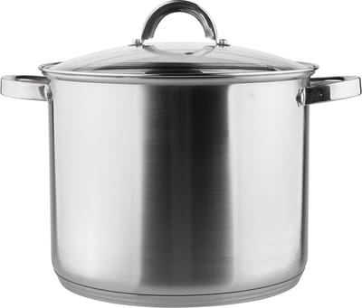 Altom Design Fabio RVS Hoge Soeppan / Kookpan 26cm 10.5L Met Glazen Deksel 26 x 21 cm