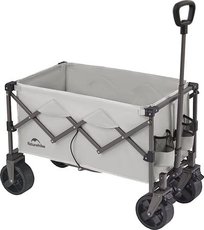 Naturhike Lightweight Folding Trolley – 120 kg - 88 × 46 × 93 cm - Plat inklapbare bolderkar - Opvouwbare Bolderkar 100L met Remmen & All-Terrain Wielen