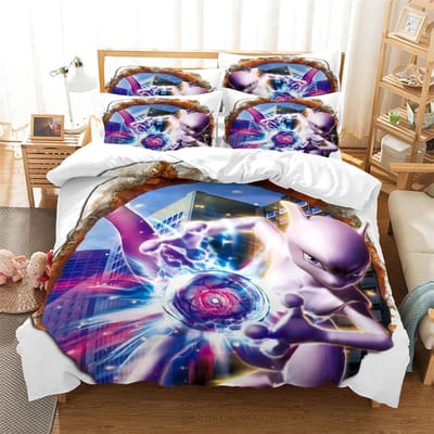 Anime Personages Beddengoed Set Dekbedovertrek Set 3d Beddengoed Digitale Print Bedlinnen Queen Size Beddengoed Set Mode Design EU single(135x200cm) gray