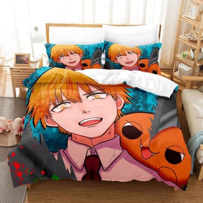 Chainsaw Man Pochita Beddengoed Collectie Enkel Twin Volledig Queen King Size Bed Collectie Volwassen Kind Slaapkamer Dekbedovertrek Collecties Anime Met Beddengoed US Twin 173x218cm