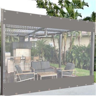 Waterdicht Zeildoek - Transparant PVC - Buitenruimte Bescherming - 100% Waterdicht - 05 mm dik - Grijs Transparant