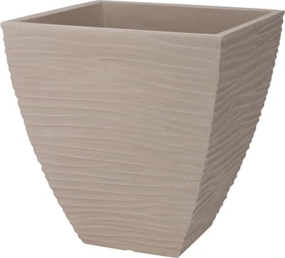 Pro Garden Plantenpot/bloempot Dunes - Tuin - stevig kunststof - beige/zand - D40 x H42 cm - Voor buiten