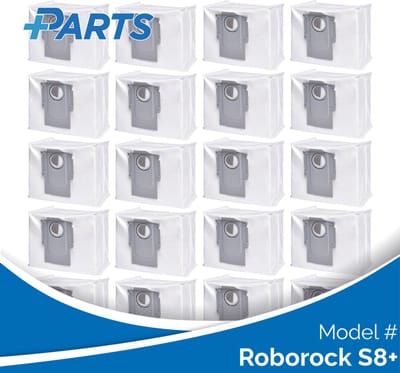Roborock S8+ Stofzakken (20 Stuks, Plus.Parts® alternatief voor 8.02.0132)
