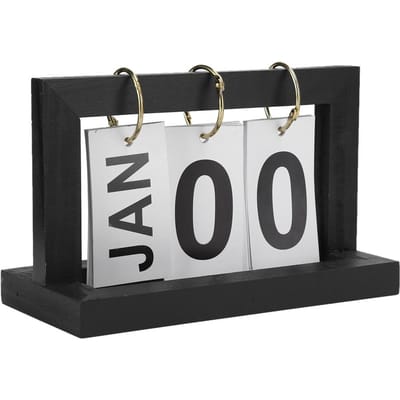 Houten Kalender Zwart Retro Paginaomslaand Eenvoudig Huis Studiekamer Bureau Decoraties white