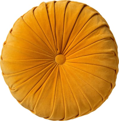 Dutch Decor - KAJA - sierkussen Ø40 cm - rond - velvet - Golden Glow - geel