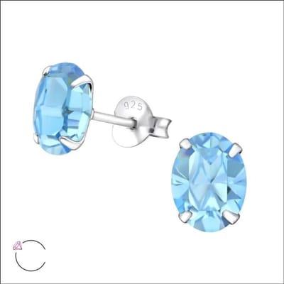 Aramat Jewels | Oorbellen | Zilveren Kristallen Oorbellen ovaal | 8x6mm / Transparant | | | Zilver | Kinderen, Volwassenen | Verkleurd niet