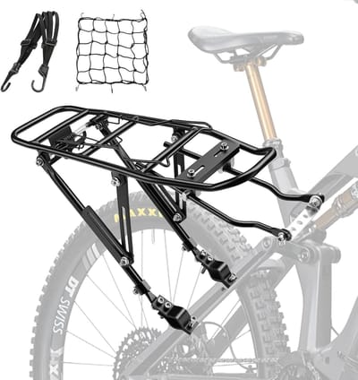 Verstelbare Achterdrager voor Mountainbike en Racefiets 24-28 Inch van Aluminium met 35kg Draagvermogen en Inclusief Net en Touw