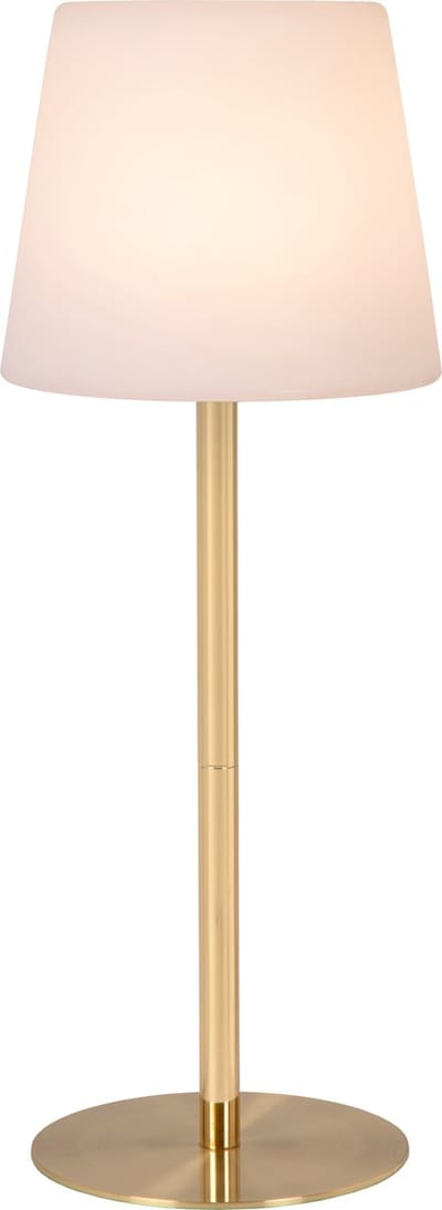 Lucide TYON - Oplaadbare Tafellamp Binnen/Buiten - Accu/Batterij - Ø 15 cm - LED Dimbaar - 1x2W 2700K - IP65 - Mat Goud / Messing