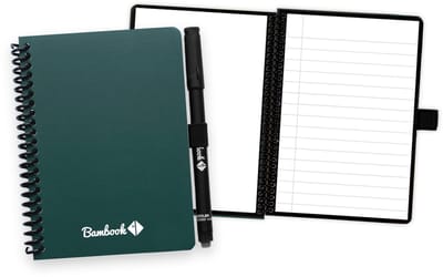 Bambook Colourful uitwisbaar notitieboek - Donkergroen (Forest) - A6 - Blanco & lined - Duurzaam, herbruikbaar whiteboard schrift - Met 1 gratis stift